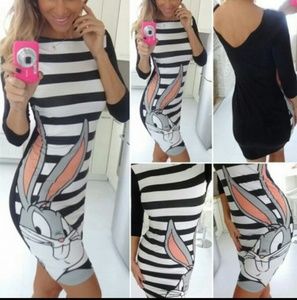 Sexy striped body cone dress